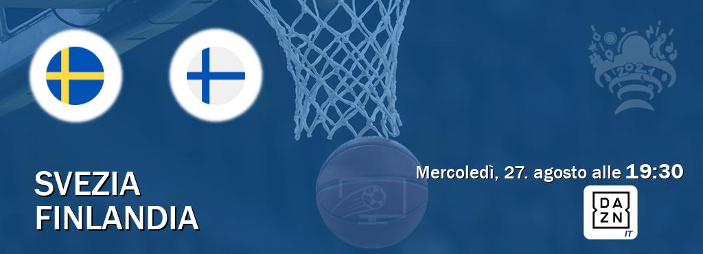 Il match Svezia - Finlandia sarà trasmesso in diretta TV su DAZN Italia (ore 19:30)