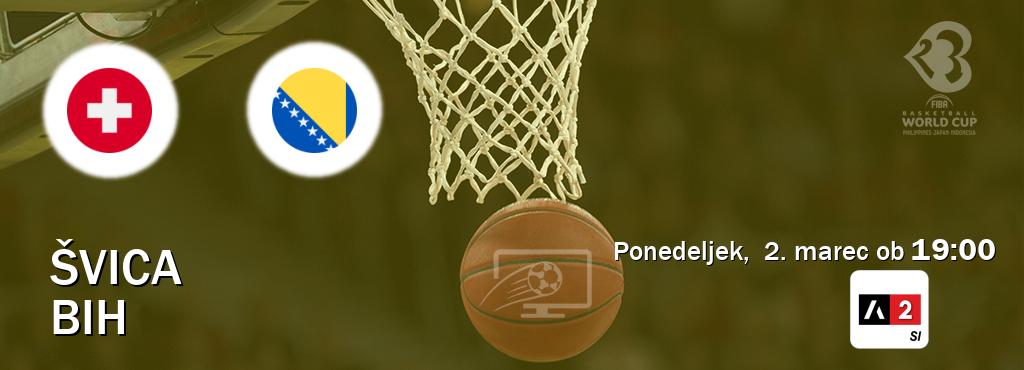 Dvoboj Švica in BiH s prenosom tekme v živo na Arena Sport 2.