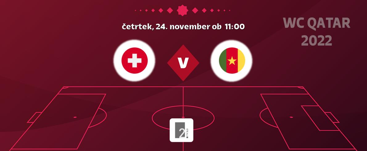 Dvoboj Švica in Kamerun s prenosom tekme v živo na TV Slo 2.