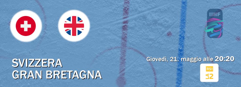 Il match Svizzera - Gran Bretagna sarà trasmesso in diretta TV su RSI La 2 (ore 20:20)