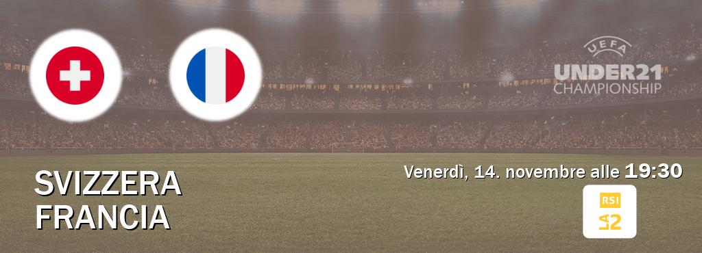 Il match Svizzera U21 - Francia U21 sarà trasmesso in diretta TV su RSI La 2 (ore 19:30)