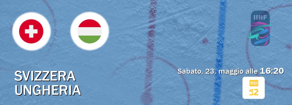 Il match Svizzera - Ungheria sarà trasmesso in diretta TV su RSI La 2 (ore 16:20) Il match Svizzera - Ungheria sarà trasmesso in diretta TV su RSI La 2 (ore 16:20)