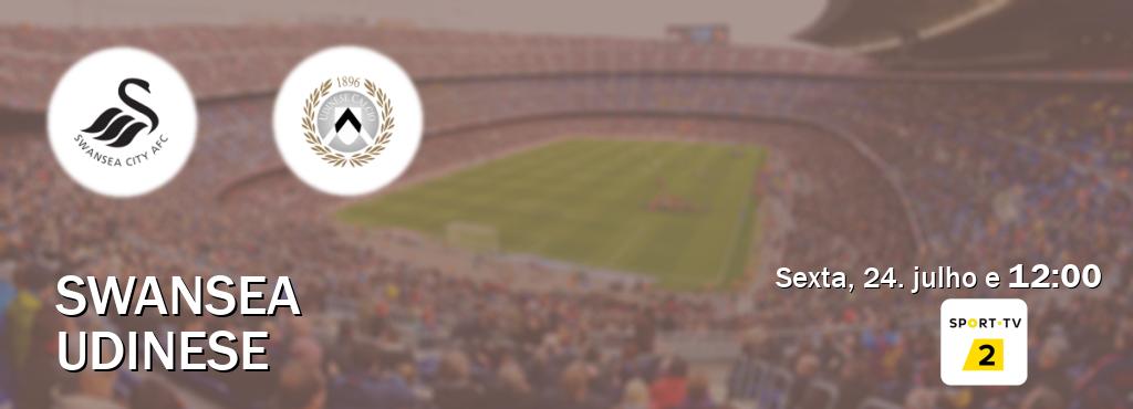 Jogo entre Swansea e Udinese tem emissão Sport TV 2 (sexta, 24. julho e  12:00).