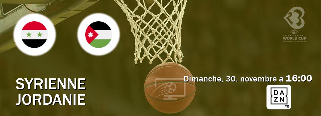 Match entre Syrienne et Jordanie en direct à la DAZN (dimanche, 30. novembre a  16:00).