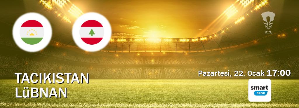 Karşılaşma Tacikistan - Lübnan Smart Spor'den canlı yayınlanacak (Pazartesi, 22. Ocak  17:00).