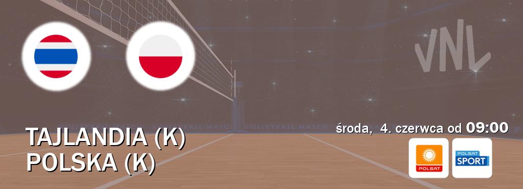 Gra między Tajlandia (K) i Polska (K) transmisja na żywo w Polsat i Polsat Sport (środa,  4. czerwca od  09:00).