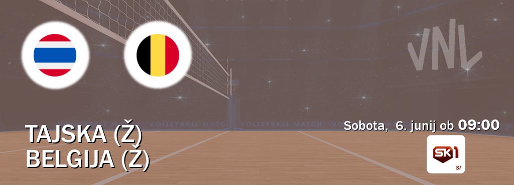 Prenos tekme med Tajska (Ž) in Belgija (Ž) v živo na Sportklub 1 (sobota,  6. junij ob  09:00 uri).