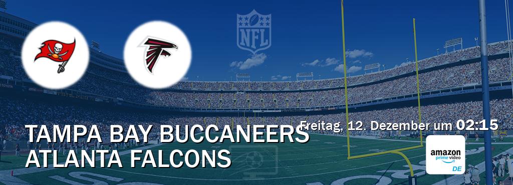 Das Spiel zwischen Tampa Bay Buccaneers und Atlanta Falcons wird am Freitag, 12. Dezember um 02:15, live vom Amazon Prime DE übertragen. Das Spiel zwischen Tampa Bay Buccaneers und Atlanta Falcons wird am Freitag, 12. Dezember um 02:15, live vom Amazon Prime DE übertragen.