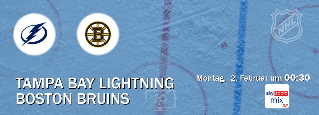 Das Spiel zwischen Tampa Bay Lightning und Boston Bruins wird am Montag,  2. Februar um  00:30, live vom Sky Sport Mix übertragen.