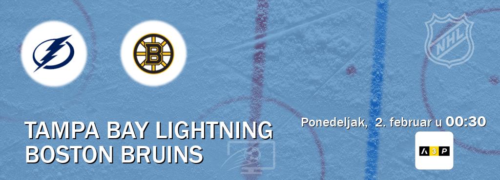 Izravni prijenos utakmice Tampa Bay Lightning i Boston Bruins pratite uživo na Arena Premium 3 (ponedeljak,  2. februar u  00:30).