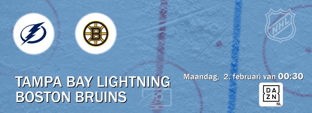 Wedstrijd tussen Tampa Bay Lightning en Boston Bruins live op tv bij DAZN (maandag, 2. februari van 00:30). Wedstrijd tussen Tampa Bay Lightning en Boston Bruins live op tv bij DAZN (maandag, 2. februari van 00:30).