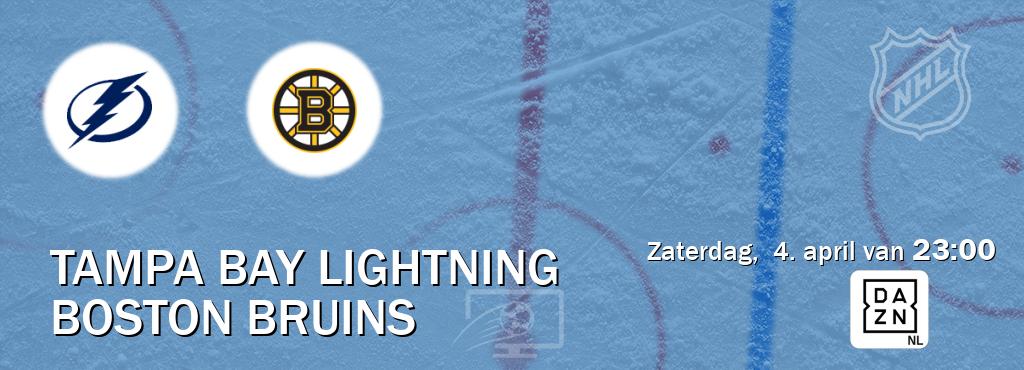 Wedstrijd tussen Tampa Bay Lightning en Boston Bruins live op tv bij DAZN (zaterdag,  4. april van  23:00).