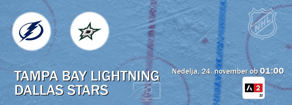 Tampa Bay Lightning in Dallas Stars v živo na Arena Sport 2. Prenos tekme bo v nedelja, 24. november ob  01:00