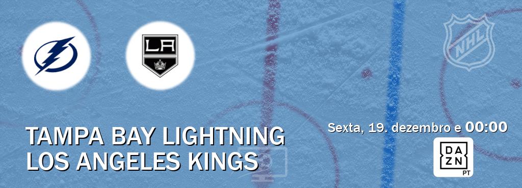 Jogo entre Tampa Bay Lightning e Los Angeles Kings tem emissão DAZN (sexta, 19. dezembro e  00:00).