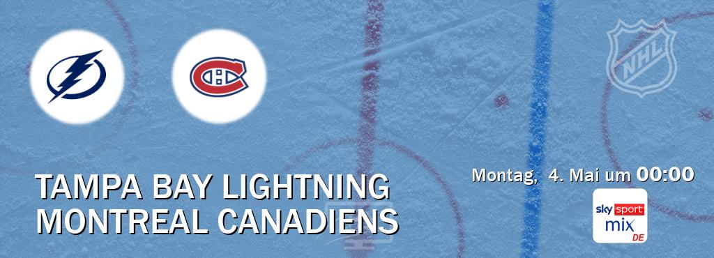 Das Spiel zwischen Tampa Bay Lightning und Montreal Canadiens wird am Montag,  4. Mai um  00:00, live vom Sky Sport Mix übertragen.