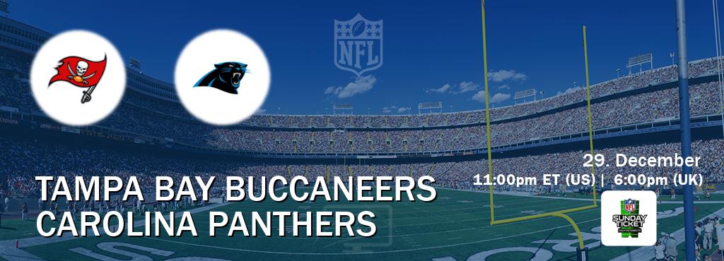 You can watch game live between Tampa Bay Buccaneers and Carolina Panthers on NFL Sunday Ticket(US).