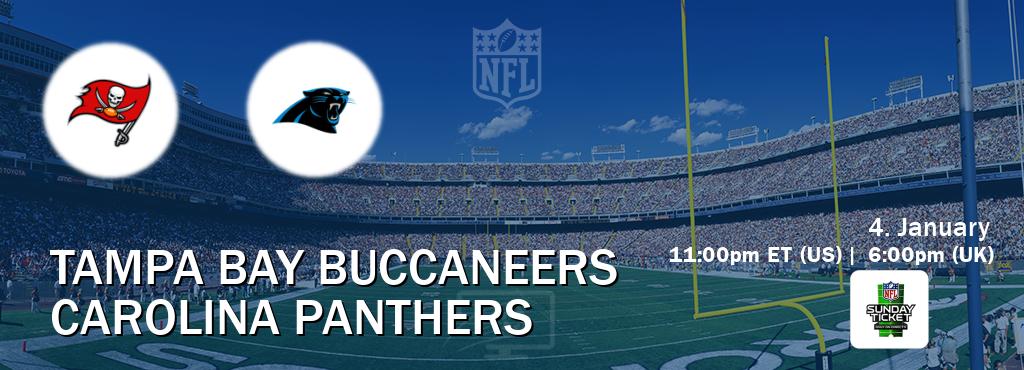 You can watch game live between Tampa Bay Buccaneers and Carolina Panthers on NFL Sunday Ticket(US).