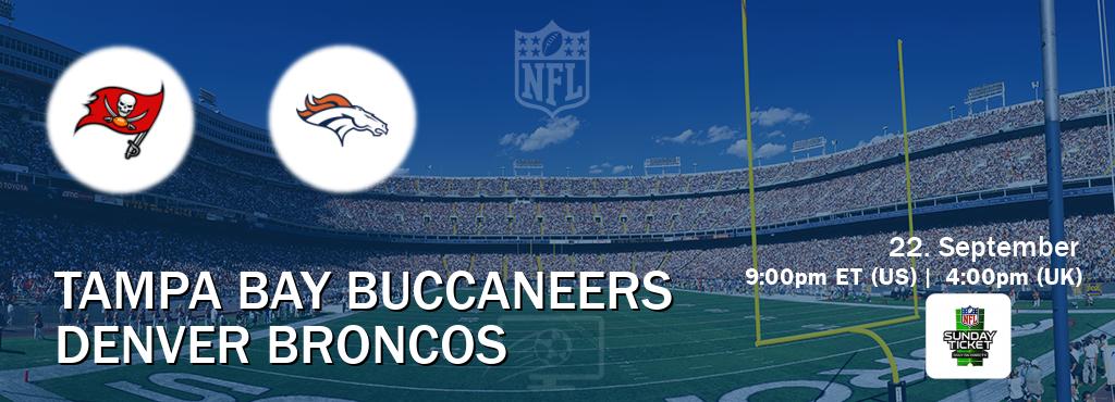 You can watch game live between Tampa Bay Buccaneers and Denver Broncos on NFL Sunday Ticket(US).