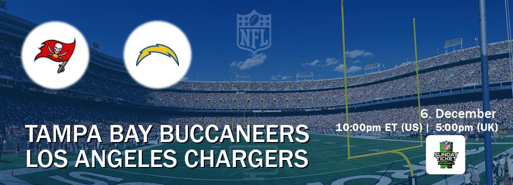 You can watch game live between Tampa Bay Buccaneers and Los Angeles Chargers on NFL Sunday Ticket(US). You can watch game live between Tampa Bay Buccaneers and Los Angeles Chargers on NFL Sunday Ticket(US).