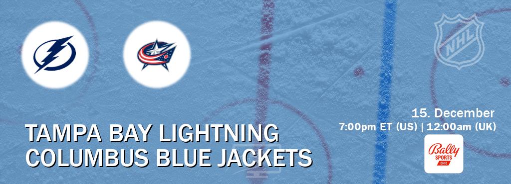 You can watch game live between Tampa Bay Lightning and Columbus Blue Jackets on Bally Sports Ohio.
