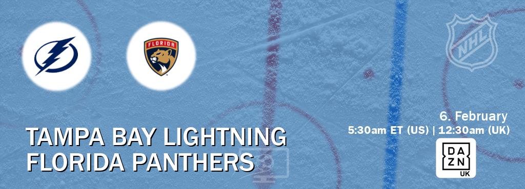 You can watch game live between Tampa Bay Lightning and Florida Panthers on DAZN UK(UK).