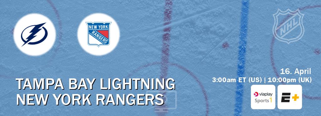 You can watch game live between Tampa Bay Lightning and New York Rangers on Viaplay Sports 1(UK) and ESPN+(US).