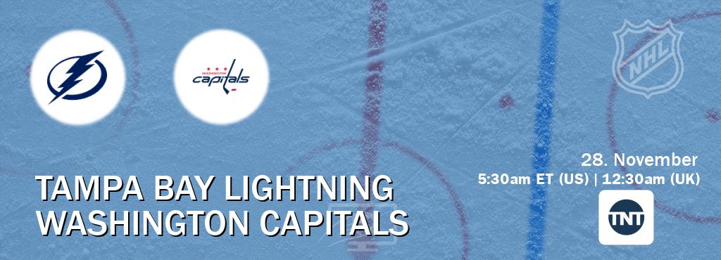 You can watch game live between Tampa Bay Lightning and Washington Capitals on TNT(US).