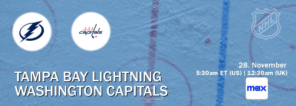 You can watch game live between Tampa Bay Lightning and Washington Capitals on Max(US).