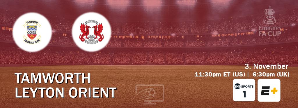 You can watch game live between Tamworth and Leyton Orient on TNT Sports 1(UK) and ESPN+(US). You can watch game live between Tamworth and Leyton Orient on TNT Sports 1(UK) and ESPN+(US).