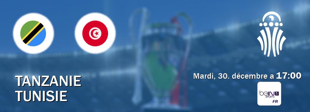 Match entre Tanzanie et Tunisie en direct à la beIN Sports 1 (mardi, 30. décembre a  17:00).