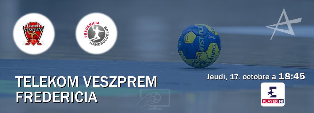 Match entre Telekom Veszprem et Fredericia en direct à la Eurosport Player FR (jeudi, 17. octobre a  18:45).