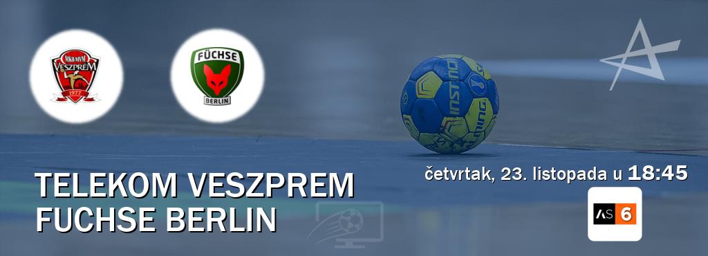Izravni prijenos utakmice Telekom Veszprem i Fuchse Berlin pratite uživo na Arena Sport 6 (četvrtak, 23. listopada u  18:45).