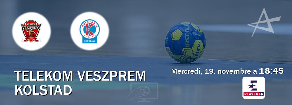 Match entre Telekom Veszprem et Kolstad en direct à la Eurosport Player FR (mercredi, 19. novembre a  18:45).