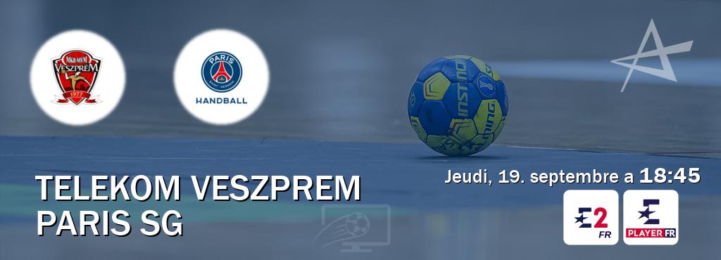 Match entre Telekom Veszprem et Paris SG en direct à la Eurosport 2 et Eurosport Player FR (jeudi, 19. septembre a  18:45).