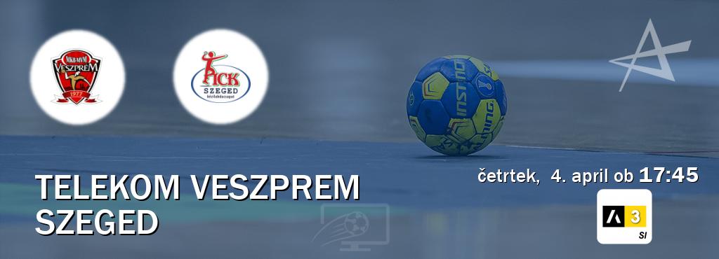 Prenos tekme med Telekom Veszprem in Szeged v živo na Arena Sport 3 (četrtek,  4. april ob  17:45 uri).