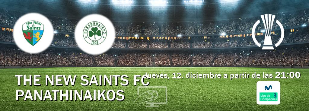 El partido entre The New Saints FC y Panathinaikos será retransmitido por Movistar Liga de Campeones 3 (jueves, 12. diciembre a partir de las  21:00).