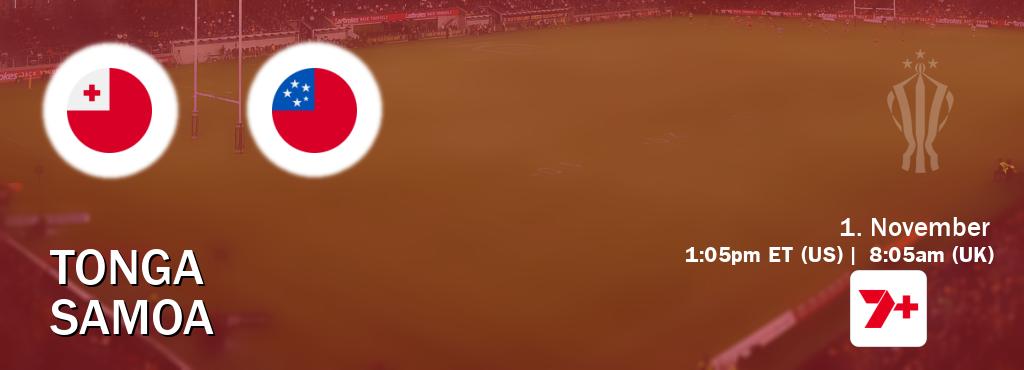 You can watch game live between Tonga and Samoa on 7plus Sport(AU).