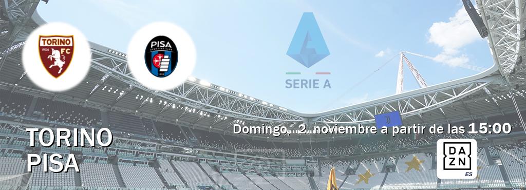 El partido entre Torino y Pisa será retransmitido por DAZN España (domingo, 2. noviembre a partir de las 15:00). El partido entre Torino y Pisa será retransmitido por DAZN España (domingo, 2. noviembre a partir de las 15:00).