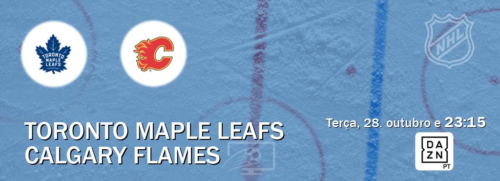 Jogo entre Toronto Maple Leafs e Calgary Flames tem emissão DAZN (terça, 28. outubro e  23:15).