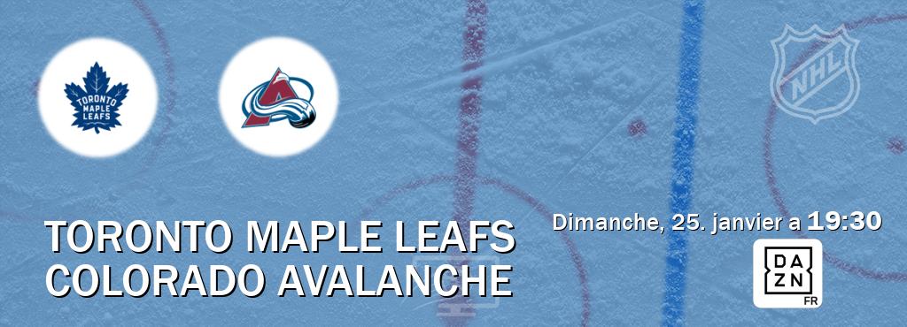 Match entre Toronto Maple Leafs et Colorado Avalanche en direct à la DAZN (dimanche, 25. janvier a  19:30).