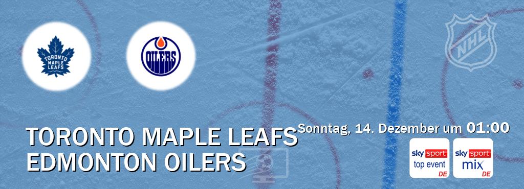 Das Spiel zwischen Toronto Maple Leafs und Edmonton Oilers wird am Sonntag, 14. Dezember um 01:00, live vom Sky Sport Top Event und Sky Sport Mix übertragen. Das Spiel zwischen Toronto Maple Leafs und Edmonton Oilers wird am Sonntag, 14. Dezember um 01:00, live vom Sky Sport Top Event und Sky Sport Mix übertragen.