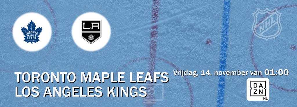 Wedstrijd tussen Toronto Maple Leafs en Los Angeles Kings live op tv bij DAZN (vrijdag, 14. november van 01:00). Wedstrijd tussen Toronto Maple Leafs en Los Angeles Kings live op tv bij DAZN (vrijdag, 14. november van 01:00).
