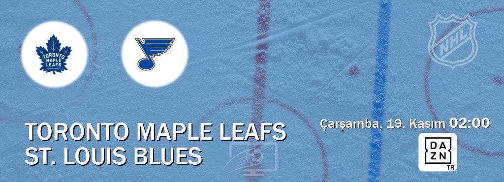Karşılaşma Toronto Maple Leafs - St. Louis Blues DAZN'den canlı yayınlanacak (Çarşamba, 19. Kasım 02:00). Karşılaşma Toronto Maple Leafs - St. Louis Blues DAZN'den canlı yayınlanacak (Çarşamba, 19. Kasım 02:00).