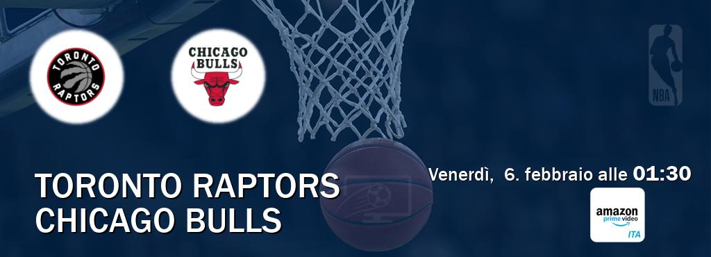 Il match Toronto Raptors - Chicago Bulls sarà trasmesso in diretta TV su Amazon Prime IT (ore 01:30)