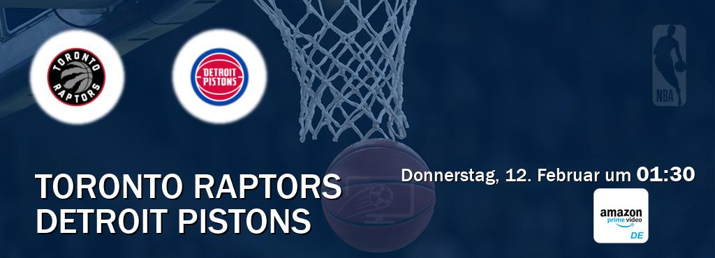 Das Spiel zwischen Toronto Raptors und Detroit Pistons wird am Donnerstag, 12. Februar um  01:30, live vom Amazon Prime DE übertragen.