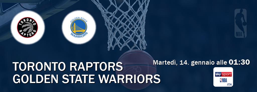 Il match Toronto Raptors - Golden State Warriors sarà trasmesso in diretta TV su Sky Sport NBA (ore 01:30)