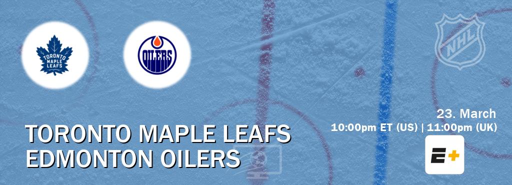 You can watch game live between Toronto Maple Leafs and Edmonton Oilers on ESPN+(US).