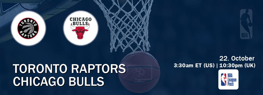 You can watch game live between Toronto Raptors and Chicago Bulls on NBA League Pass. You can watch game live between Toronto Raptors and Chicago Bulls on NBA League Pass.