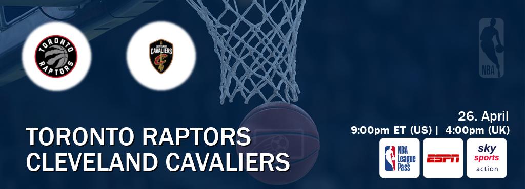 You can watch game live between Toronto Raptors and Cleveland Cavaliers on NBA League Pass, ESPN(AU), Sky Sports Action(UK).