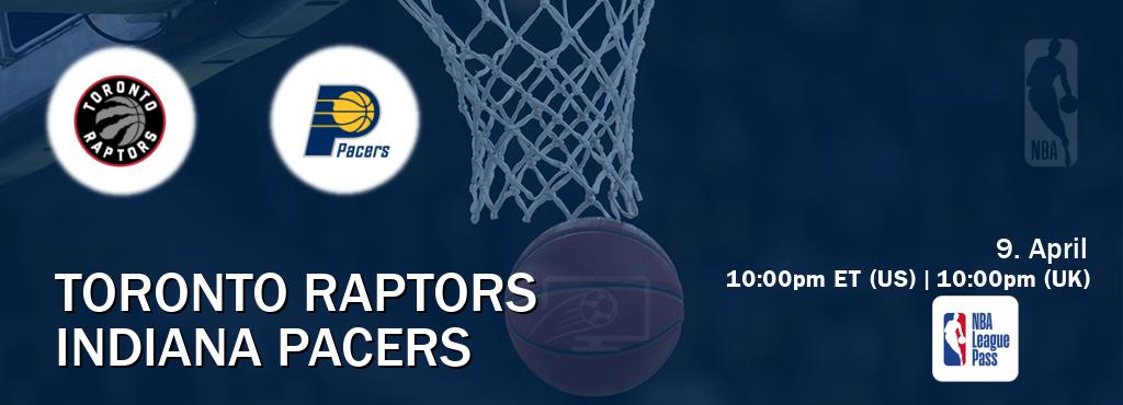 You can watch game live between Toronto Raptors and Indiana Pacers on NBA League Pass.